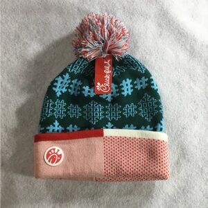 Chick-fil-A Colorblock Pom Beanie - Teal & Pink